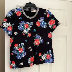 Tory Burch flower with rhinestone T-shirt great condition size L